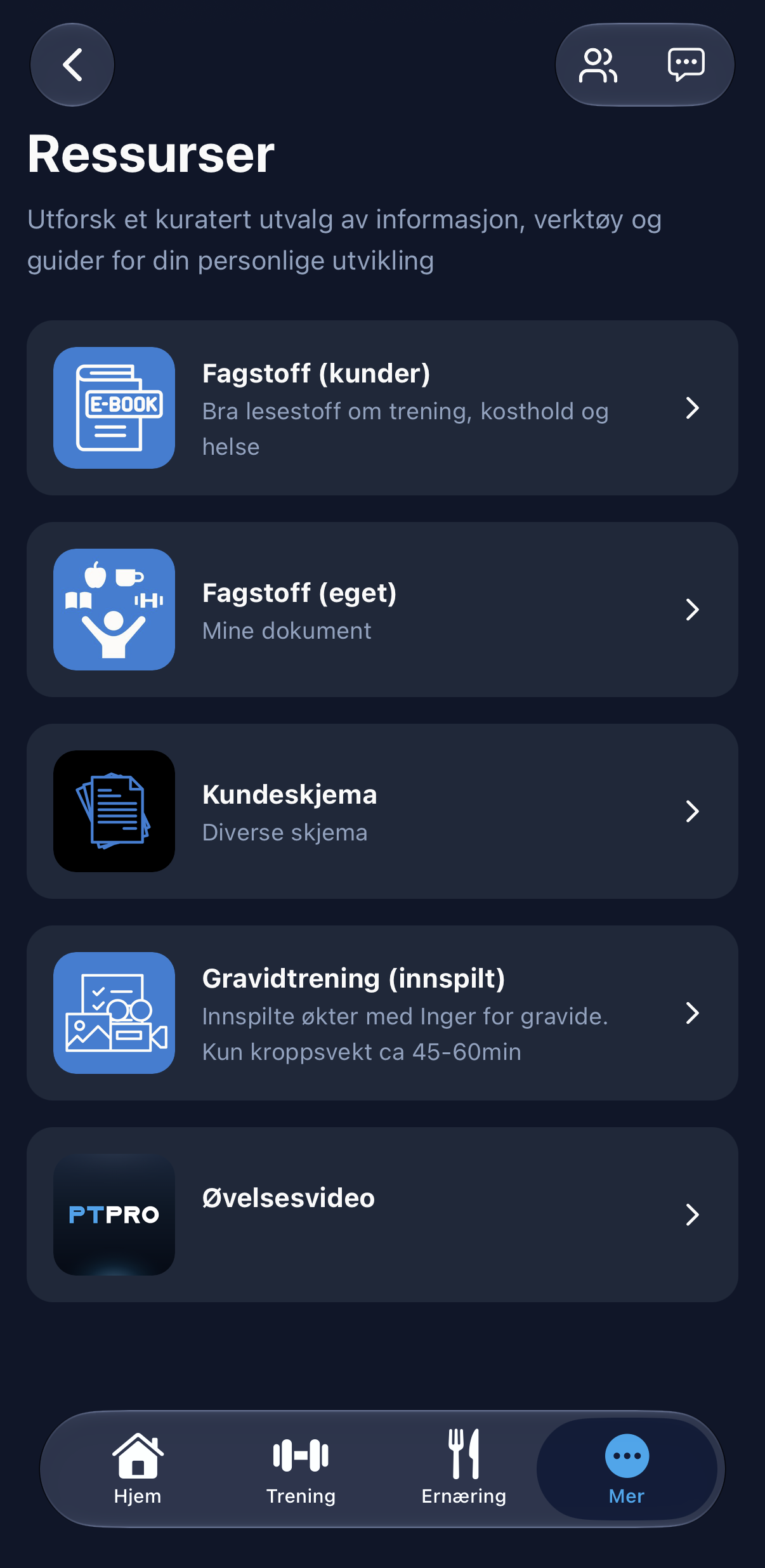 Resources in the app
