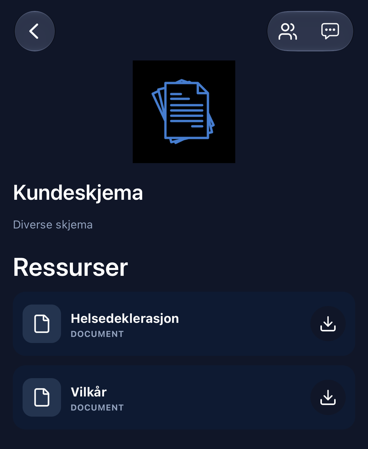 An opened resource
